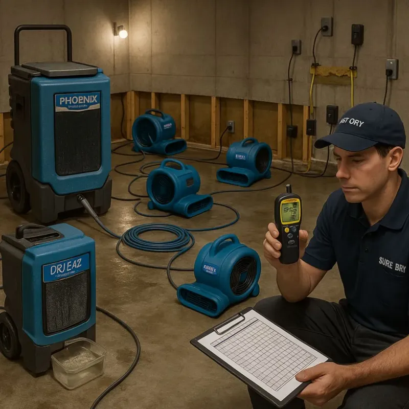 Structural Drying and Dehumidification process in Monon, IN